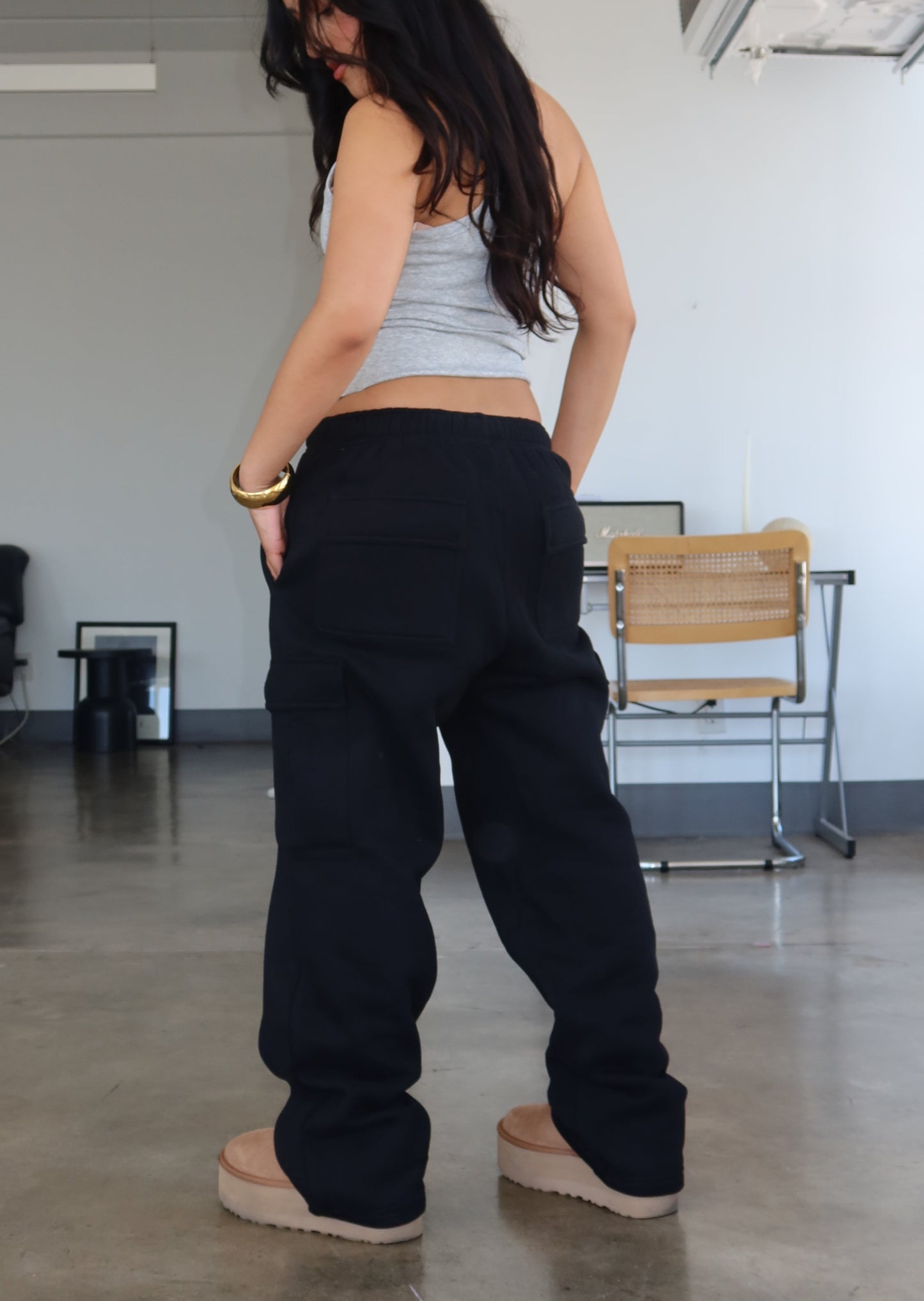 "Cargo Sweatpants that Sweatpant" in Black