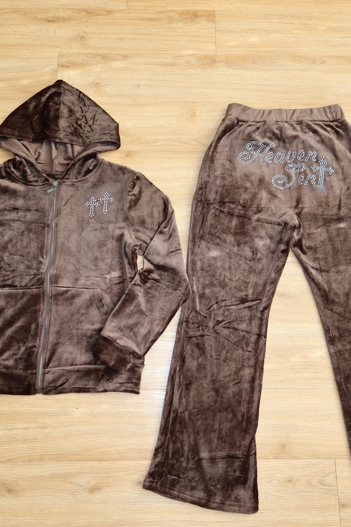 Brown Heaven Sent Velour Tracksuit