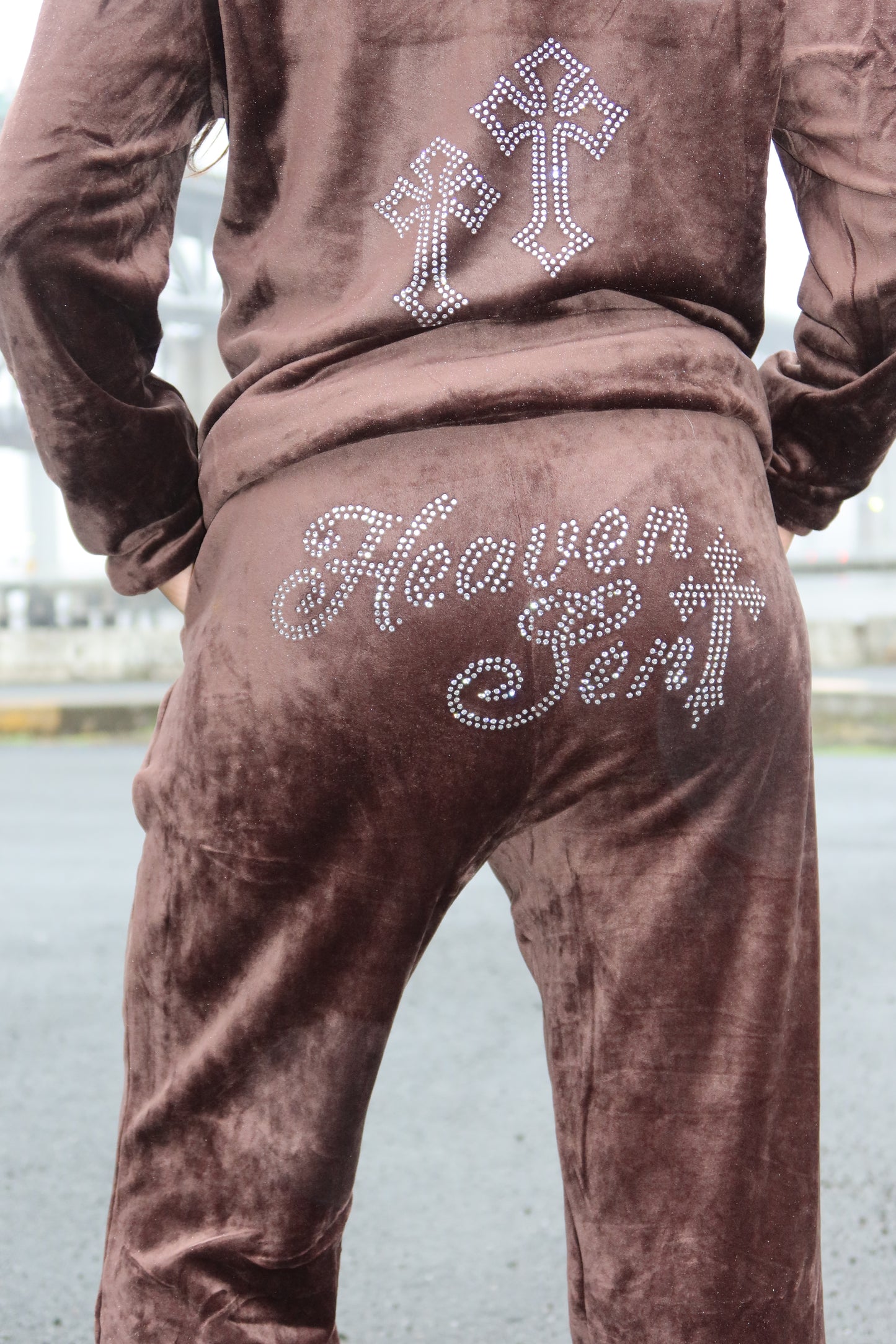 Brown Heaven Sent Velour Tracksuit