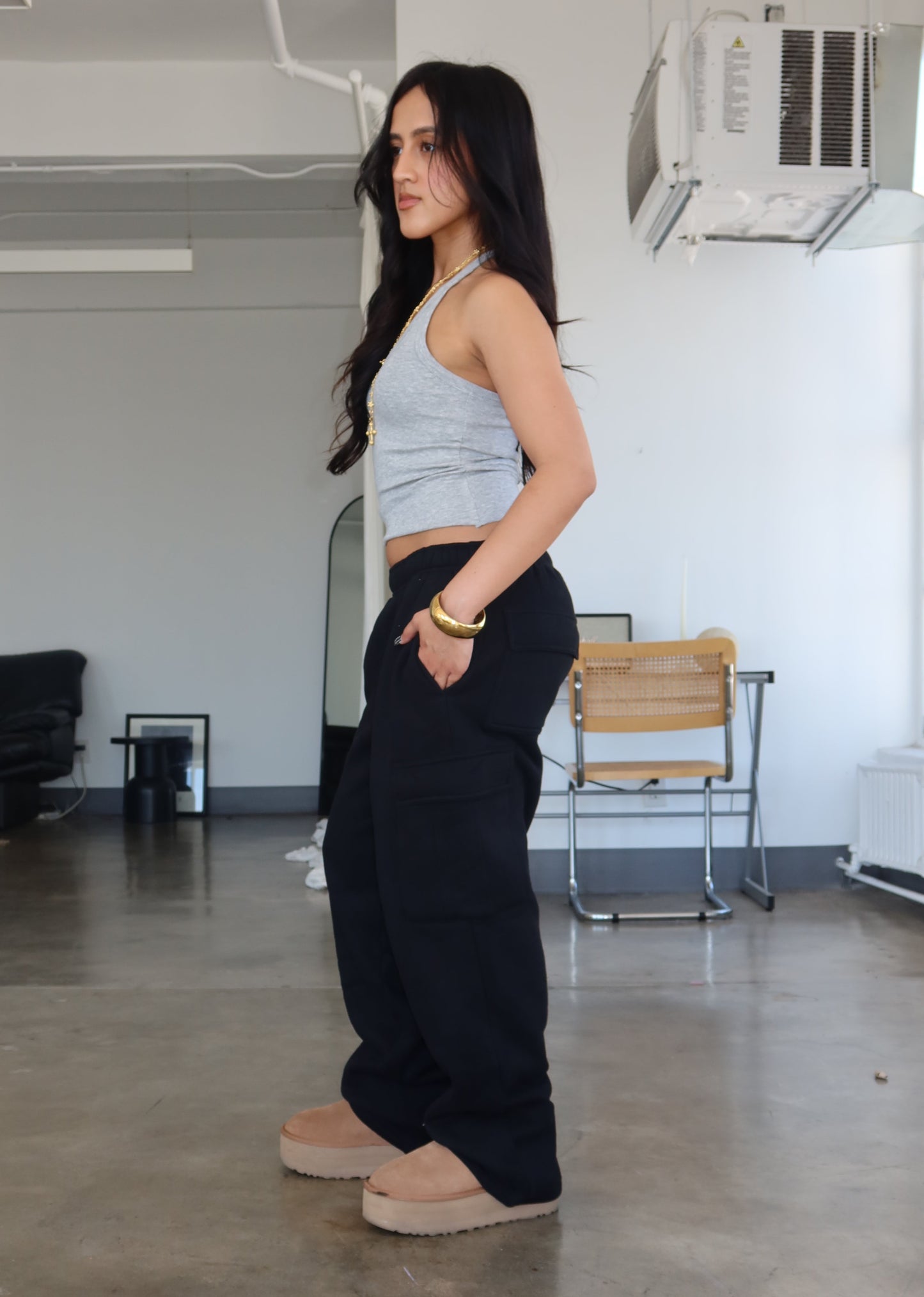 "Cargo Sweatpants that Sweatpant" in Black