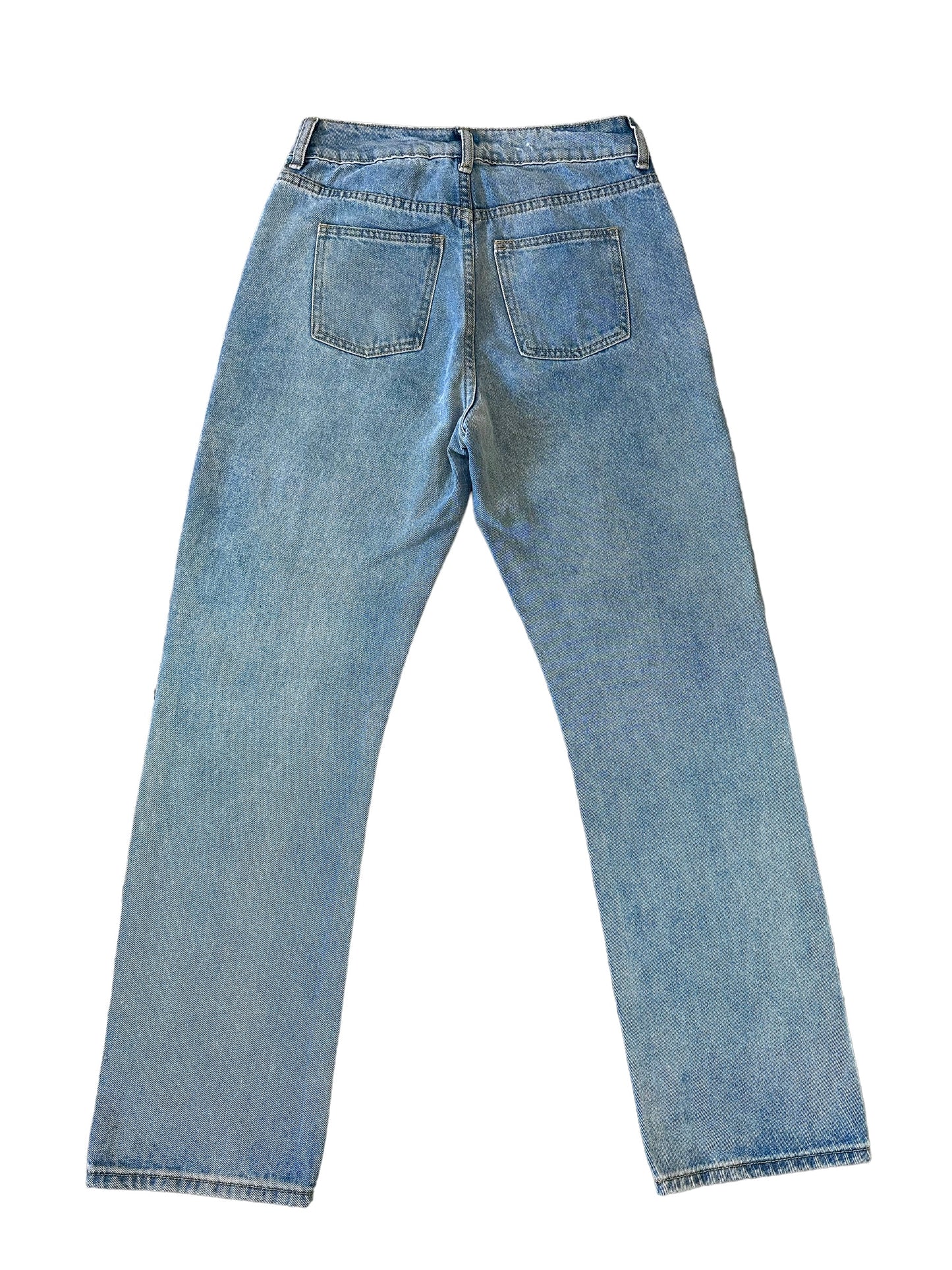 "Ble$$ed" Loose Fit Cross Jeans