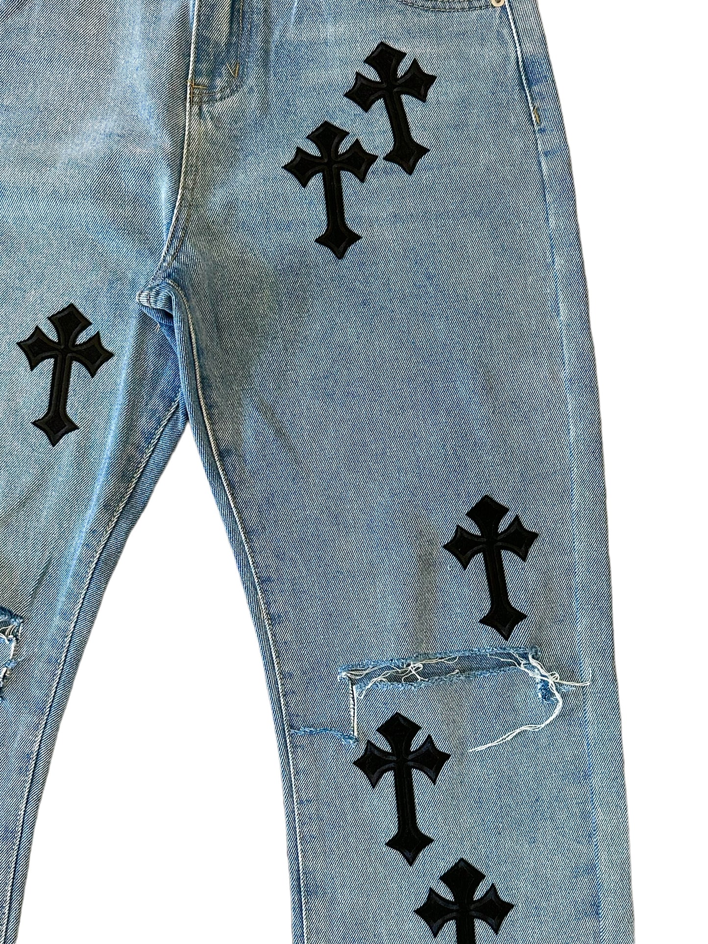 "Ble$$ed" Loose Fit Cross Jeans