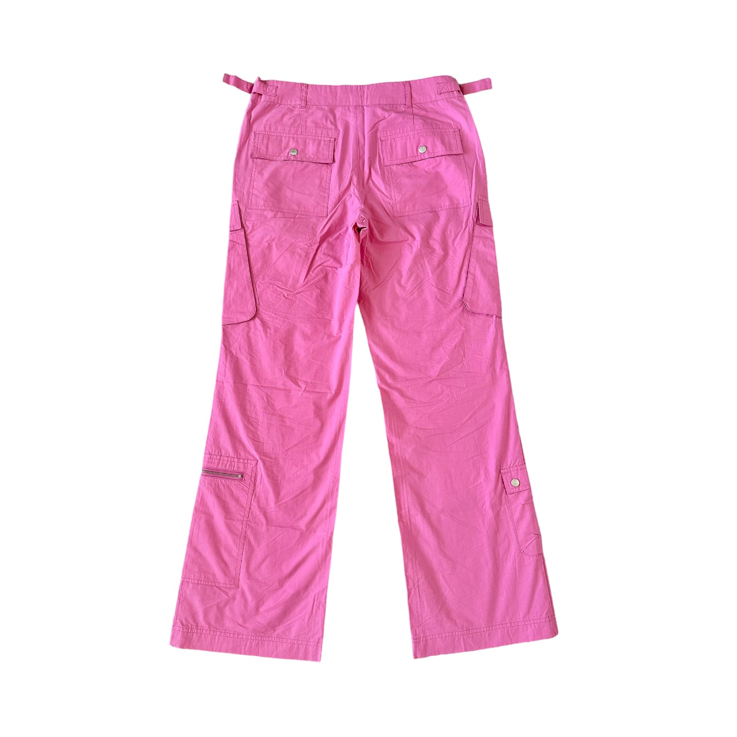 Pink Low Rise Bootcut Cargo Pants