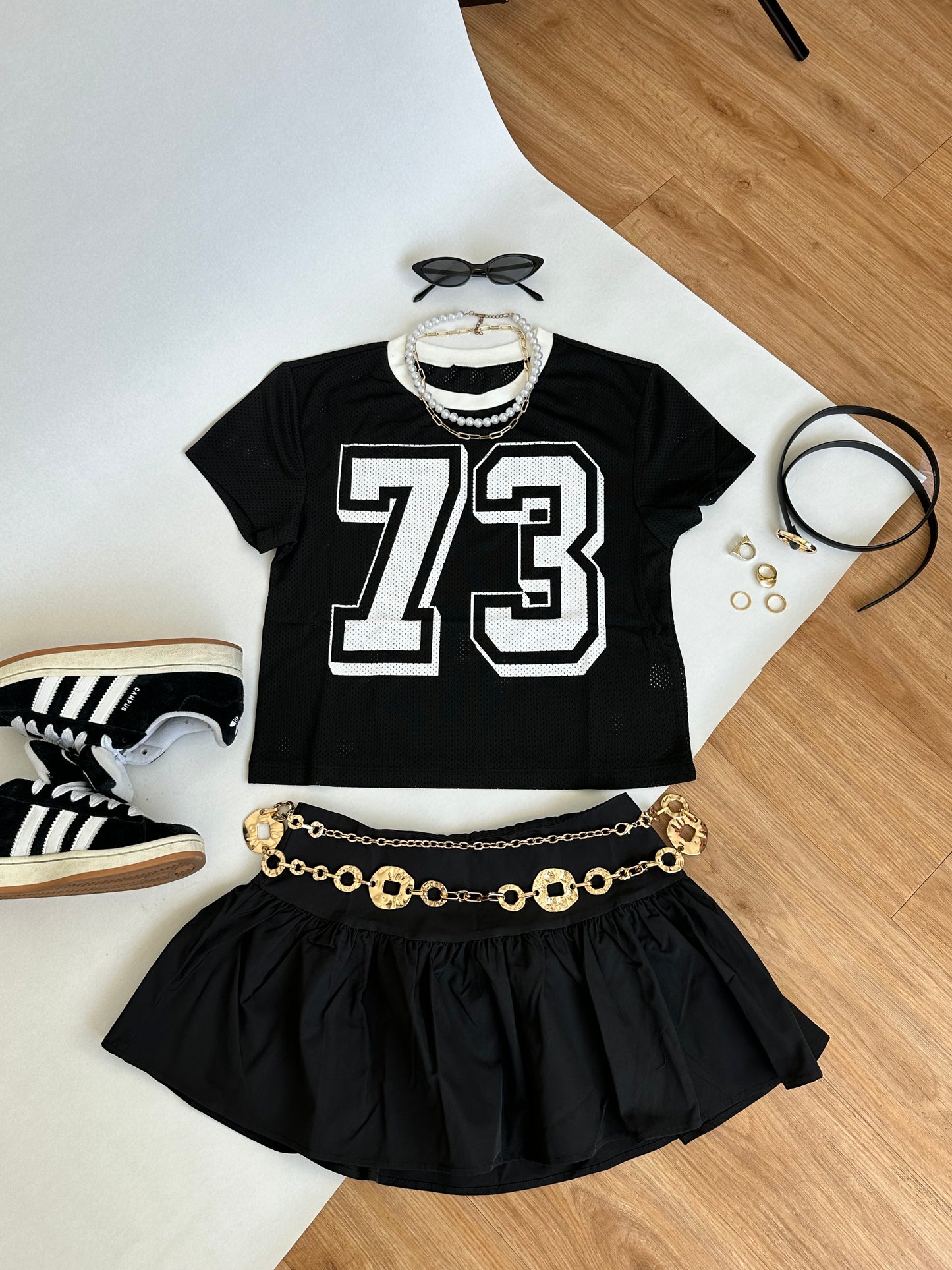 Black & White Jersey Top