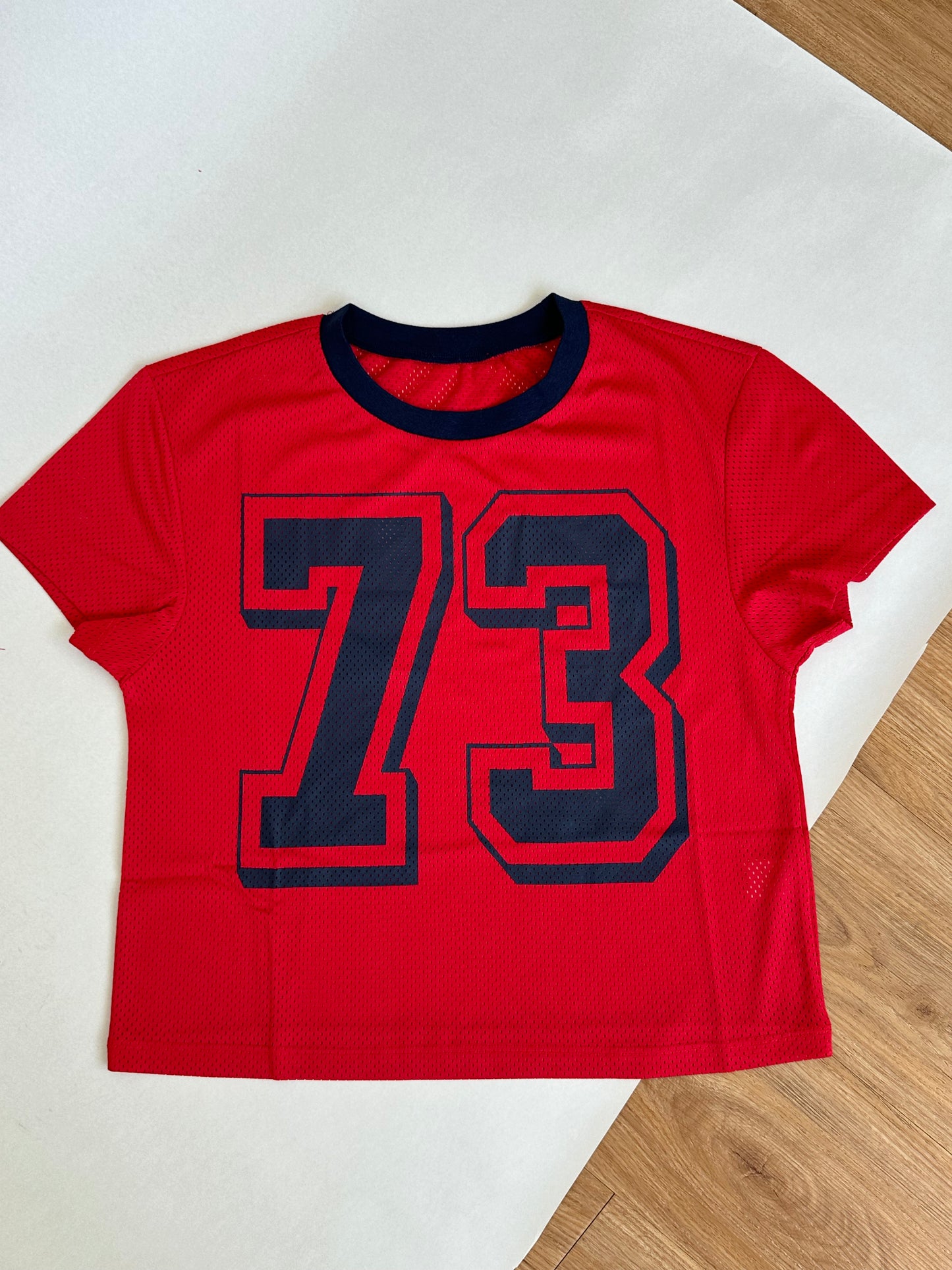 Red & Navy Jersey Top