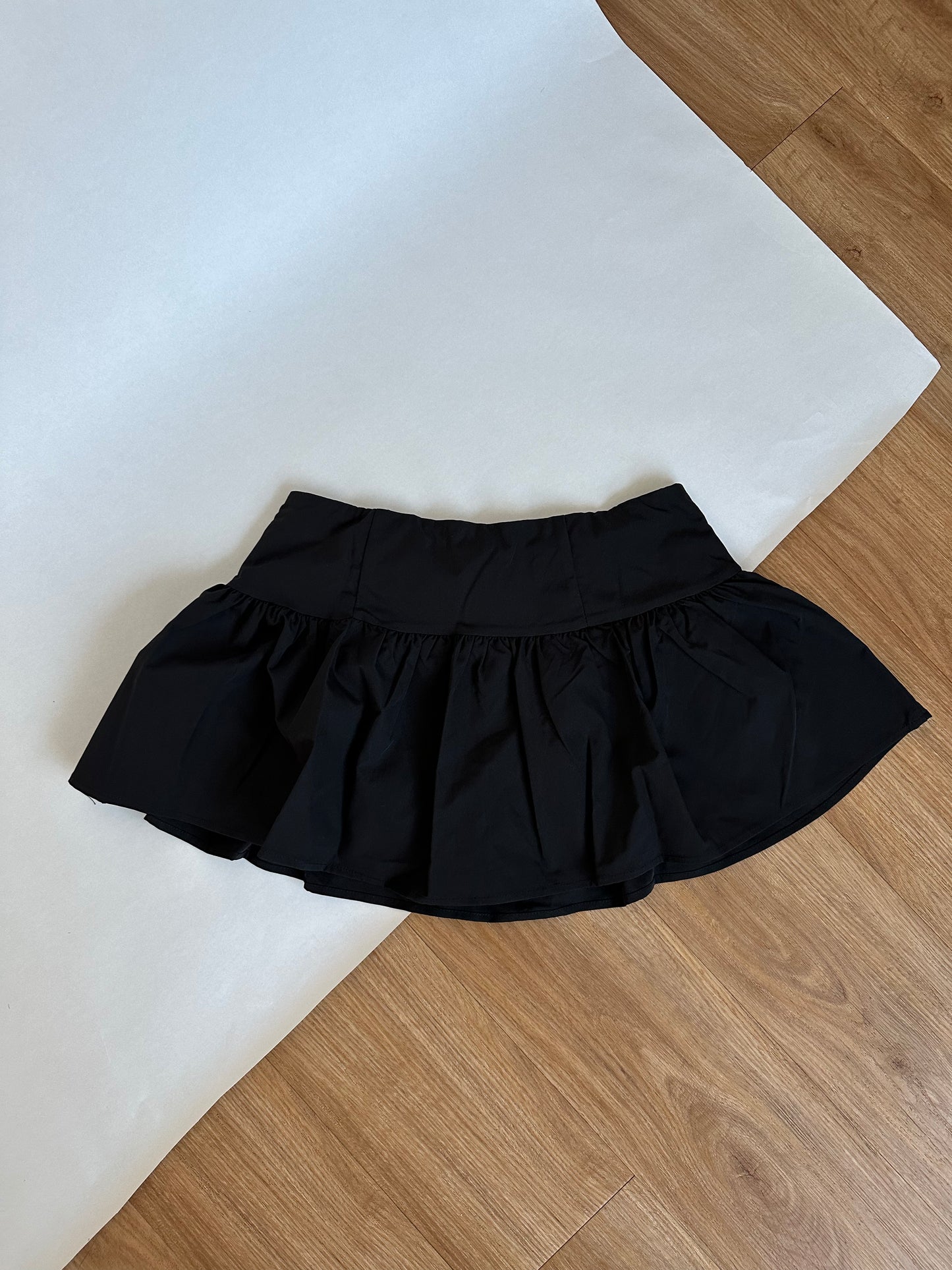 Black Mini Ruffle Skirt