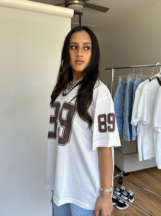 Brown & White Oversized Jersey