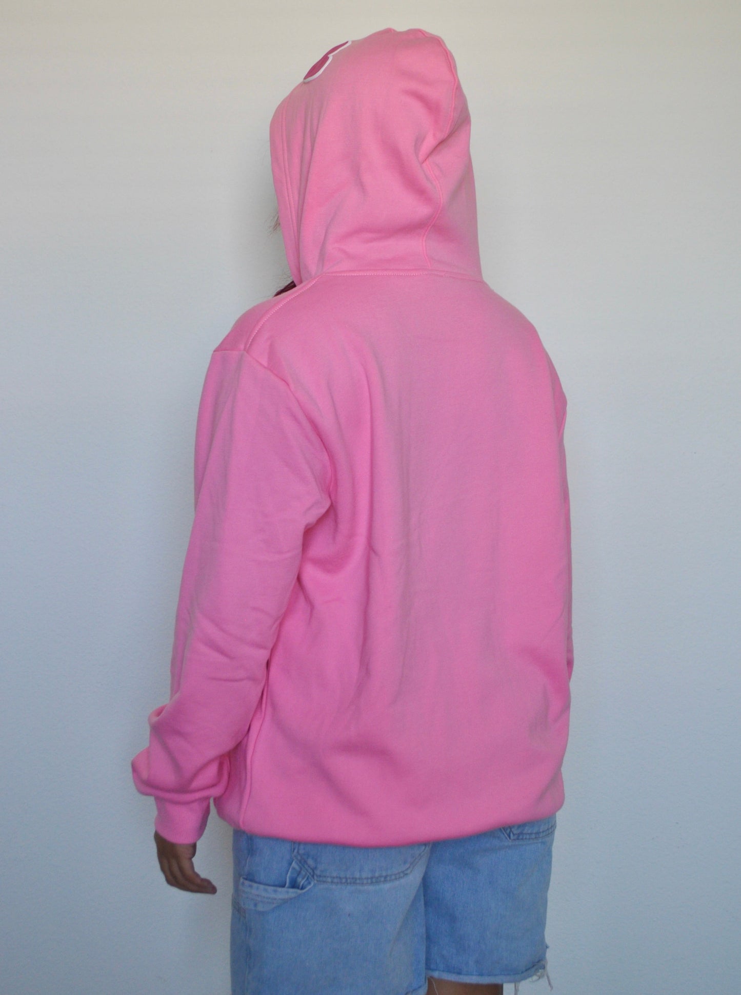 Pink Puff Print "Lovebug" Heart Spiderweb Hoodie