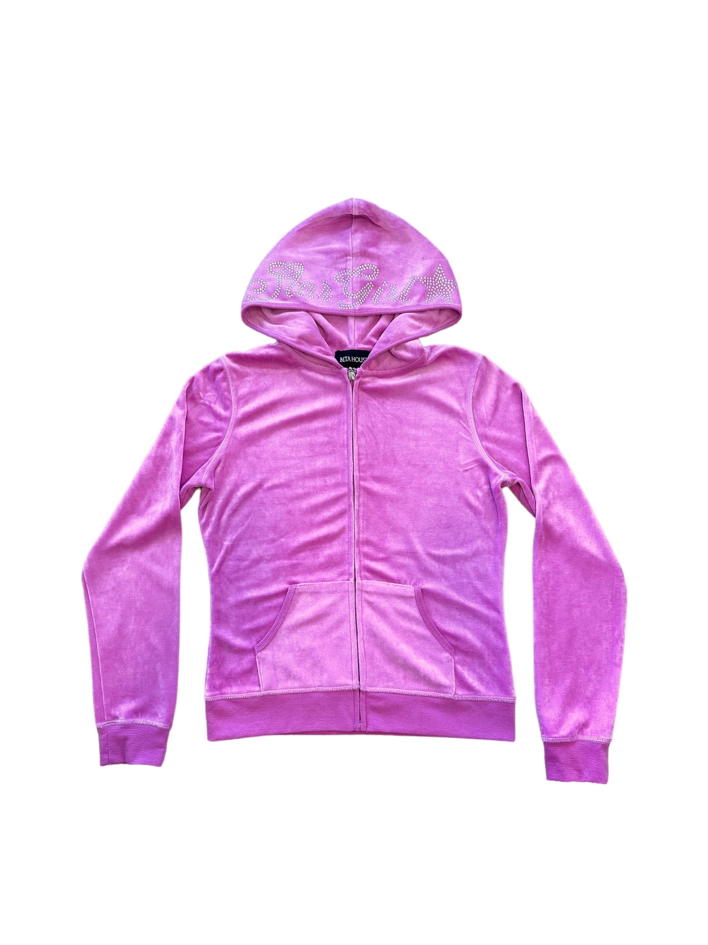 Pink "Stargirl" Velour Rhinestone Tracksuit (Runs Small, Size Up)