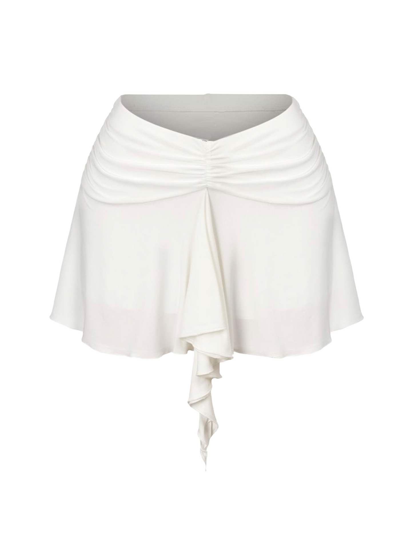 Ruffled White Mini Skirt