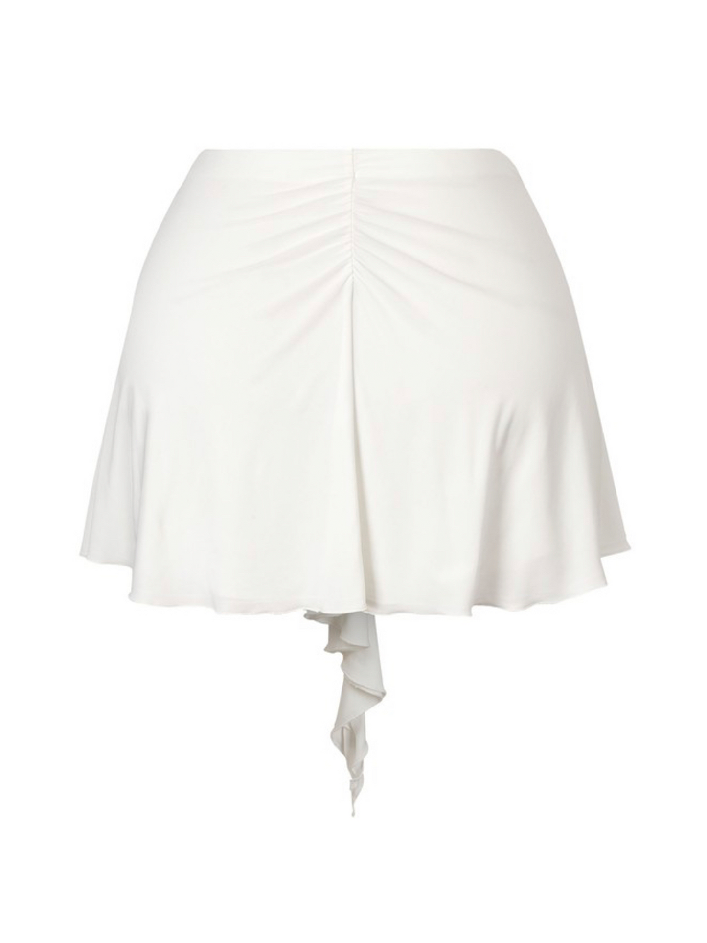 Ruffled White Mini Skirt