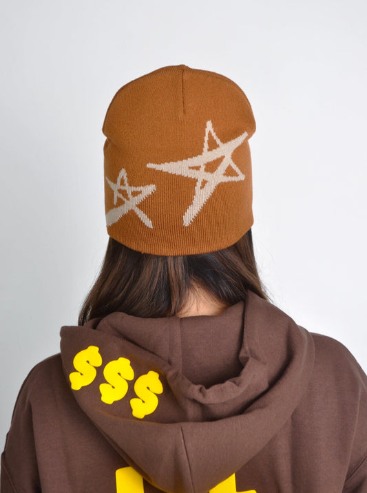 Brown YBL Star Beanie