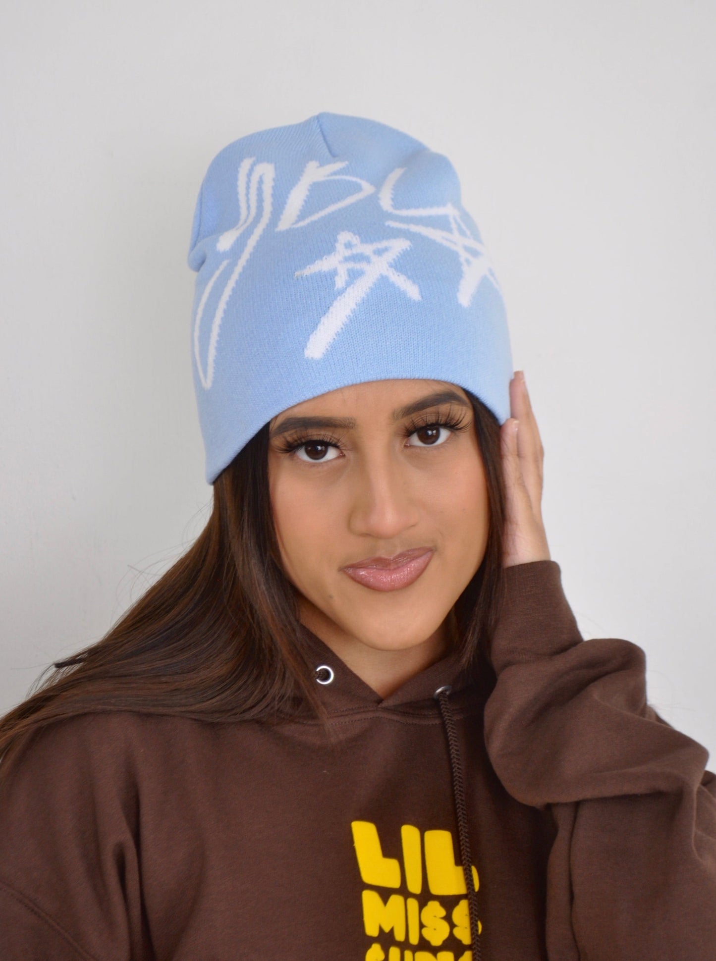 Icy Blue YBL Star Beanie