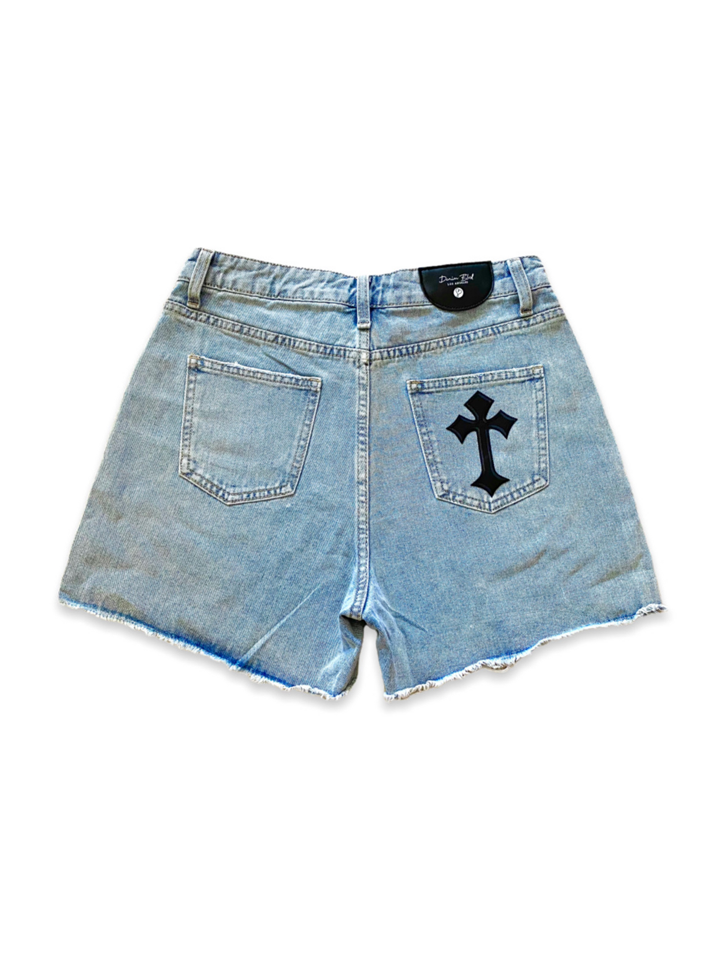 "Ble$$ed" Denim Shorts